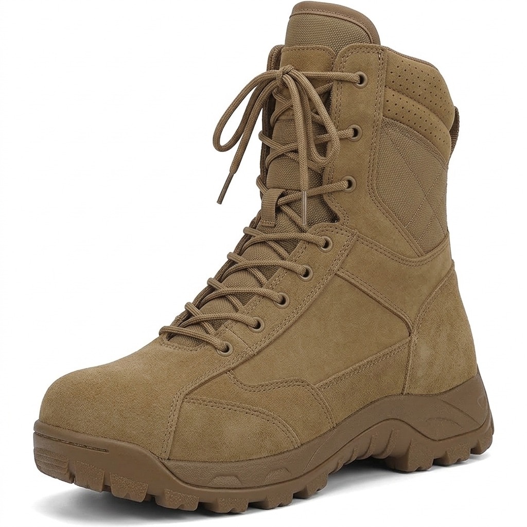 Rockvale Ridgeline 8" boot, three-quarter front view in coyote brown