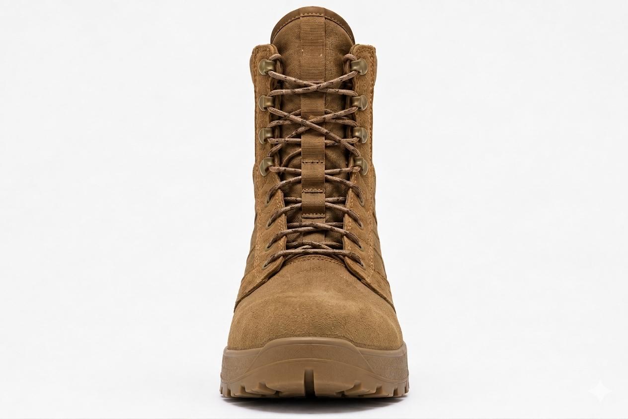 Rockvale Hot Weather 8" boot front view in coyote brown